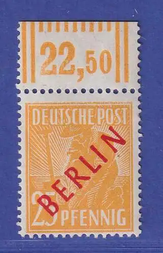 Berlin 1949 Rotaufdruck 25 Pf  Mi.-Nr. 27 WOR **  gpr. SCHLEGEL BPP