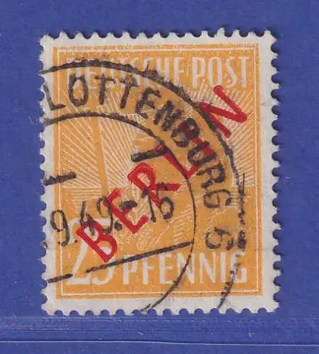 Berlin 1949 Rotaufdruck 25 Pf  Mi.-Nr. 27 gestempelt  gpr. SCHLEGEL BPP