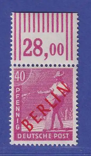 Berlin 1949 Rotaufdruck 40 Pf Mi.-Nr. 29 WOR **  gpr. SCHLEGEL BPP
