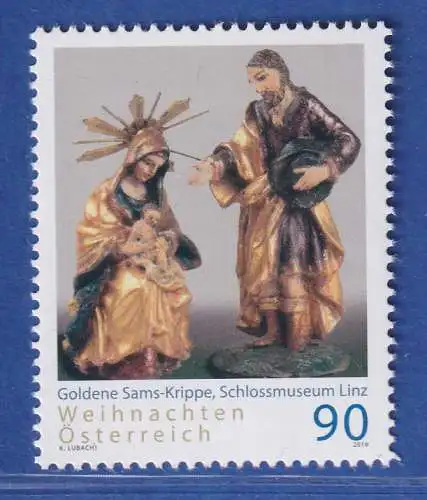 Österreich 2019 Sondermarke Goldene Sams-Krippe, Linz Mi.-Nr. 3496 **