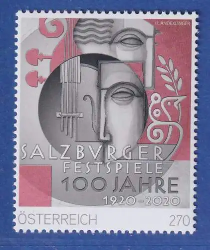 Österreich 2020 Sondermarke Salzburger Festspiele Mi.-Nr. 3499 **