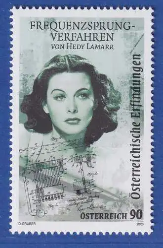 Österreich 2020 Sondermarke Hedy Lamarr, Erfinderin Mi.-Nr. 3501 **