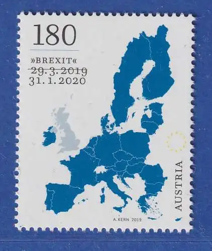 Österreich 2020 Sondermarke Brexit Austritt GB aus der EU  Mi.-Nr. 3503 **