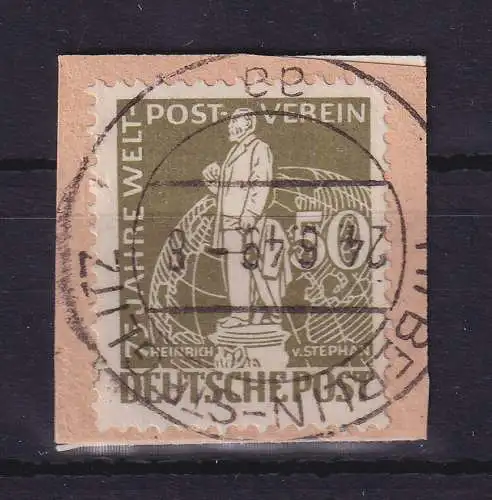 Berlin 1949 Weltpostverein 50 Pf Mi-Nr. 38  O auf Briefstsück