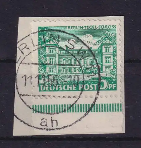 Berlin 1949 Bauten 5 Pf  Mi-Nr. 44 Unterrandstück O auf Briefstück
