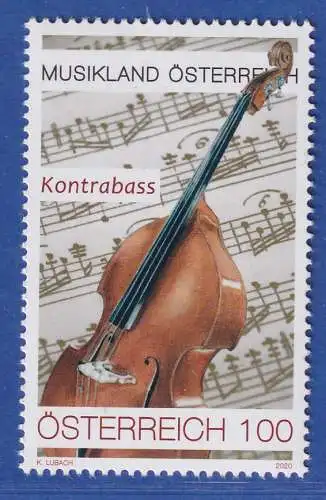 Österreich 2020 Sondermarke Kontrabass Musikland Mi.-Nr. 3512 **