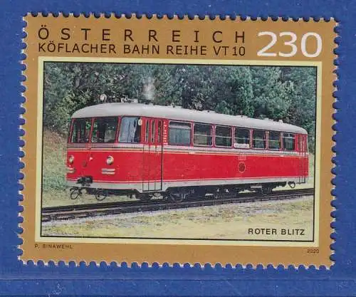 Österreich 2020 Sondermarke Schienenbus VT 10.02 Roter Blitz Mi.-Nr. 3533 **