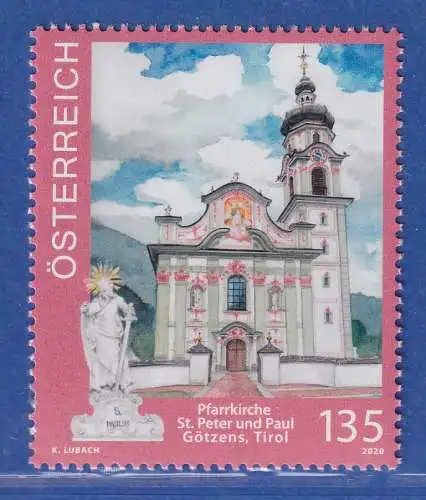 Österreich 2020 Sondermarke Pfarrkirche St. Peter und Paul Mi.-Nr. 3541 **