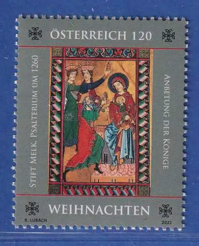 Österreich 2022 Sondermarke Weihnachten Heilige Drei Könige Mi.-Nr. 3696 **