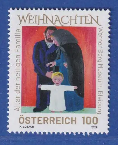 Österreich 2022 Sondermarke Weihnachten Heilige Familie Mi.-Nr. 3698 **