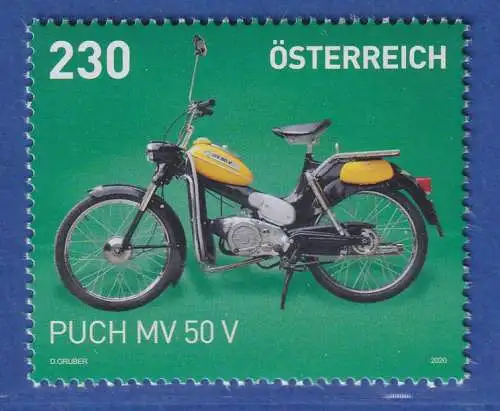 Österreich 2020 Sondermarke Motorräder Puch MV 50 V Mi.-Nr. 3547 **