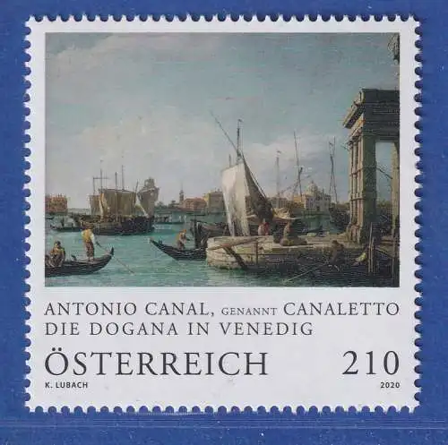 Österreich 2020 Sondermarke Die Dogana in Venedig v. A. Canal Mi.-Nr. 3551 **