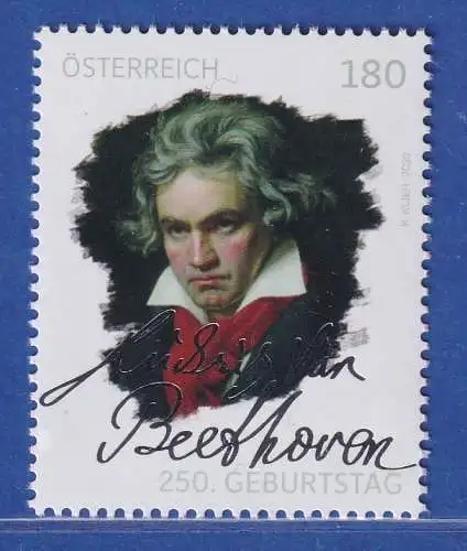 Österreich 2020 Sondermarke Ludwig van Beethoven, Komponist Mi.-Nr. 3553 **