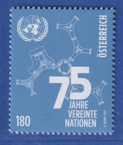 Österreich 2020 Sondermarke Vereinte Nationen, UNO-City Wien Mi.-Nr. 3562 **