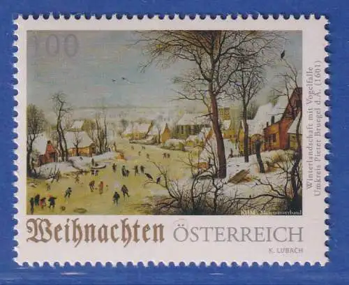 Österreich 2020 Sondermarke Weihnachten, Winterlandschaft Mi.-Nr. 3564 **