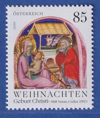 Österreich 2020 Sondermarke Weihnachten, Geburt Christi Mi.-Nr. 3568 **