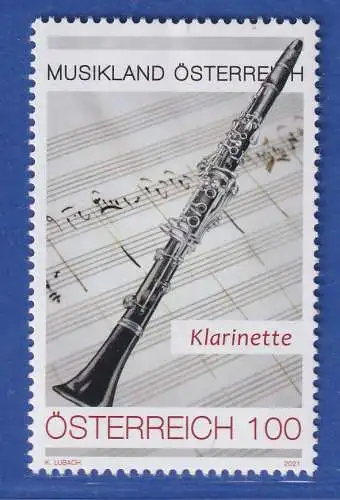 Österreich 2021 Sondermarke Musikland Klarinette Mi.-Nr. 3581 **