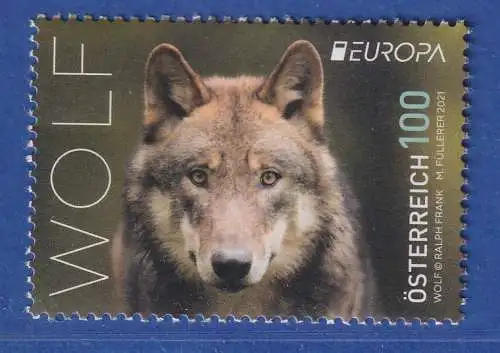 Österreich 2021 Sondermarke Gefährdete Wildtiere, Wolf Mi.-Nr. 3582 **