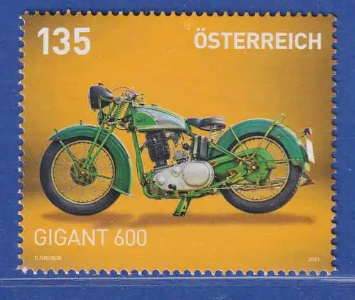 Österreich 2021 Sondermarke Motorräder, Gigant 800 OHV Mi.-Nr. 3584 **