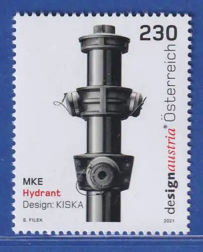 Österreich 2021 Sondermarke Design Austria, MKE-Hydrant G. Kiska Mi.-Nr. 3590 **