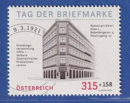 Österreich 2021 Sondermarke Tag der Briefmarke, VÖPH-Verband Mi.-Nr. 3607 **