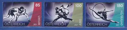 Österreich 2021 Sondermarke Sportarten, Sport und Boden Mi.-Nr. 3608-10 **