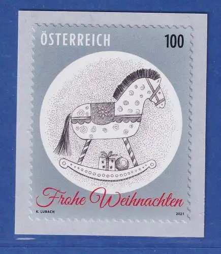 Österreich 2021 Sondermarke Weihnachten, Schaukelpferd Mi.-Nr. 3621 **