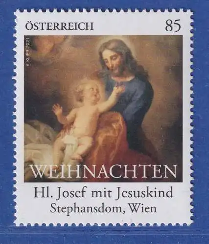 Österreich 2021 Sondermarke Weihnachten, Hl.Josef mit Jesuskind Mi.-Nr. 3623 **