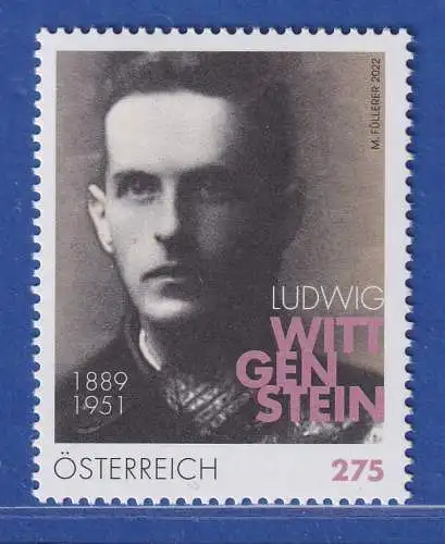 Österreich 2022 Sondermarke Ludwig Wittgenstein, Philosoph Mi.-Nr. 3627 **
