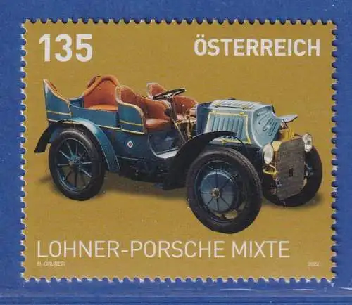 Österreich 2022 Sondermarke Automobile, Lohner-Porsche Mixte Mi.-Nr. 3629 **