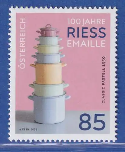 Österreich 2022 Sondermarke 100 Jahre Emailemanufaktur Riess Mi.-Nr. 3630 **