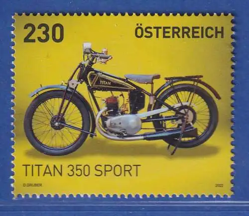 Österreich 2022 Sondermarke Motorräder Titan 350 Sport Mi.-Nr. 3632 **