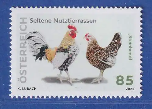 Österreich 2022 Sondermarke Seltene Nutztierrassen Steinhendl  Mi.-Nr. 3639 **