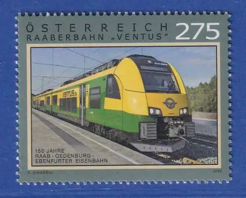 Österreich 2022 Sondermarke Eisenbahnen, Raaberbahn "Ventus"  Mi.-Nr. 3656 **