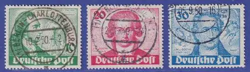 Berlin 1949 Goethe-Satz Mi-Nr. 61-63 schön gestempelt, alle gepr. SCHLEGEL BPP