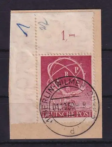 Berlin 1950 ERP-Programm Mi.-Nr. 71 Eckrandstück OL auf Briefstück  ANSEHEN !