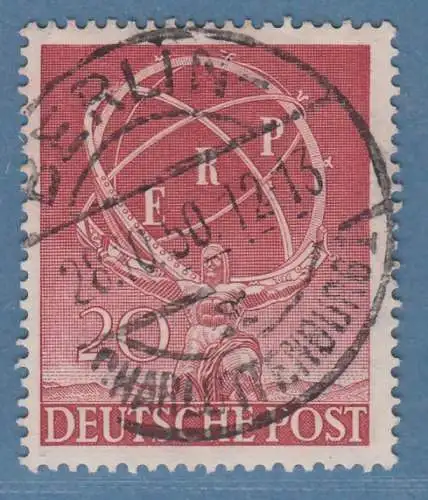 Berlin 1950 ERP-Programm Mi.-Nr. 71 Luxusstück m. Voll-O BERLIN-CHARLOTTENB. gpr