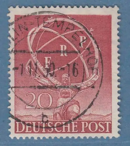 Berlin 1950 ERP-Programm Mi.-Nr. 71 mit schönem fas vollem O BERLIN-TEMPELHOF 