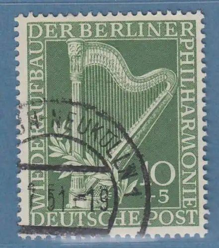 Berlin 1950 Philharmonie Harfe Mi.-Nr. 72 schön O BERLIN-NEUKÖLLN 