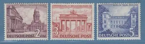 Berlin Bauten Höchstwerte zu 2, 3, 5 DM  Mi.-Nr. 58-60 ** geprüft SCHLEGEL BPP. 