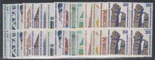 Berlin 1987-1990 Dauerserie SWK, 4er-Block-Satz 15 Werte kpl. postfrisch **