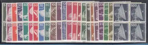 Berlin 1975-82 Dauerserie Industrie & Technik 4er-Block-Satz 23 Werte kpl. **