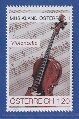 Österreich 2023 Sondermarke Musikland, Violoncello Mi.-Nr. 3700 **