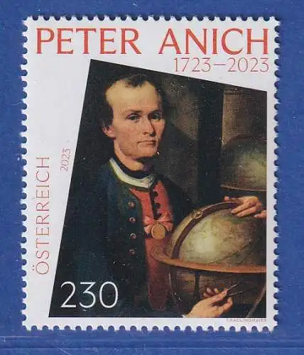 Österreich 2023 Sondermarke Peter Anich  Mi.-Nr. 3707 **