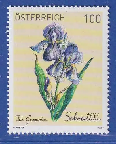 Österreich 2023 Treuebonusmarke Schwertlilie Mi.-Nr. 3710 **