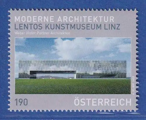 Österreich 2023 Sondermarke Lentos Kunstmuseum, Linz Mi.-Nr. 3717 **