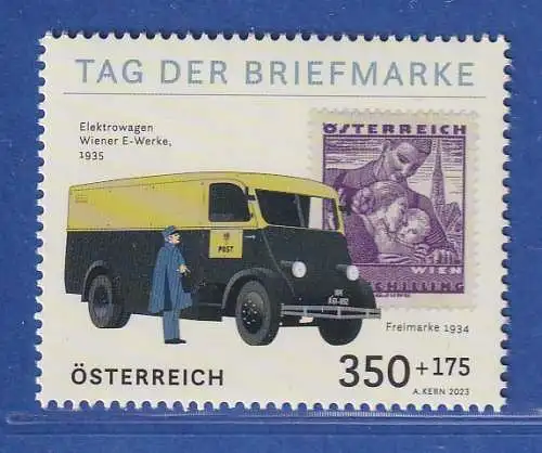 Österreich 2023 Tag der Briefmarke Elektrowagen Wiener E-Werke Mi.-Nr. 3721 **