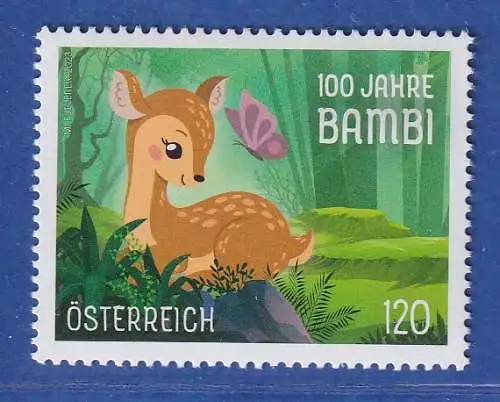 Österreich 2023 Sondermarke 100 Jahre Rehkitz "Bambi" Romanfigur Mi.-Nr. 3746 **