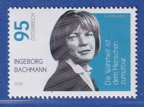 Österreich 2023 Sondermarke Ingeborg Bachmann, Schriftstellerin Mi.-Nr. 3753 **