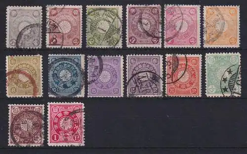Japan 1899 Freimarken Chrysantheme Mi.-Nr. 75-87 Satz kpl. gestempelt 